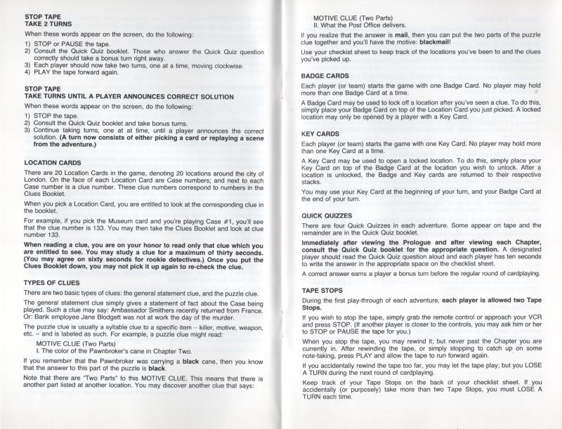 221B Baker Street VCR Rules Page 4