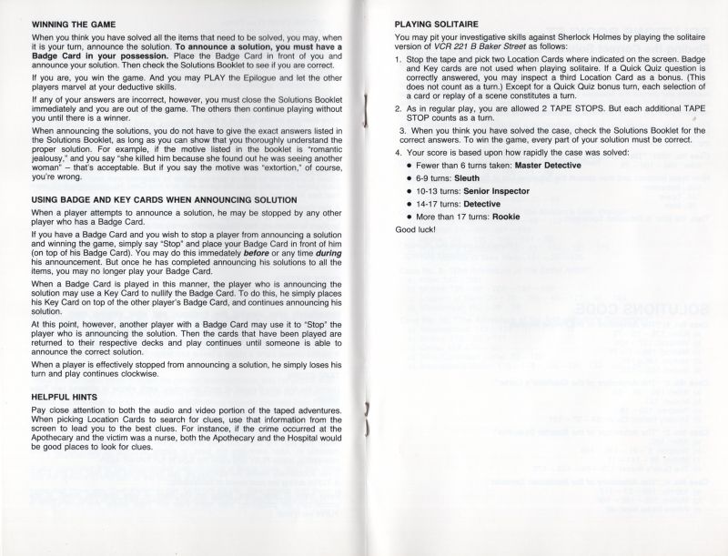 221B Baker Street VCR Rules Page 5