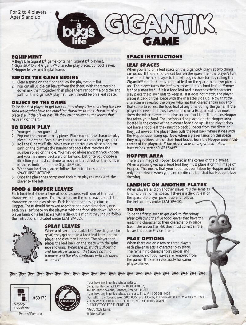 A Bug's Life Gigantik Rules Page 1
