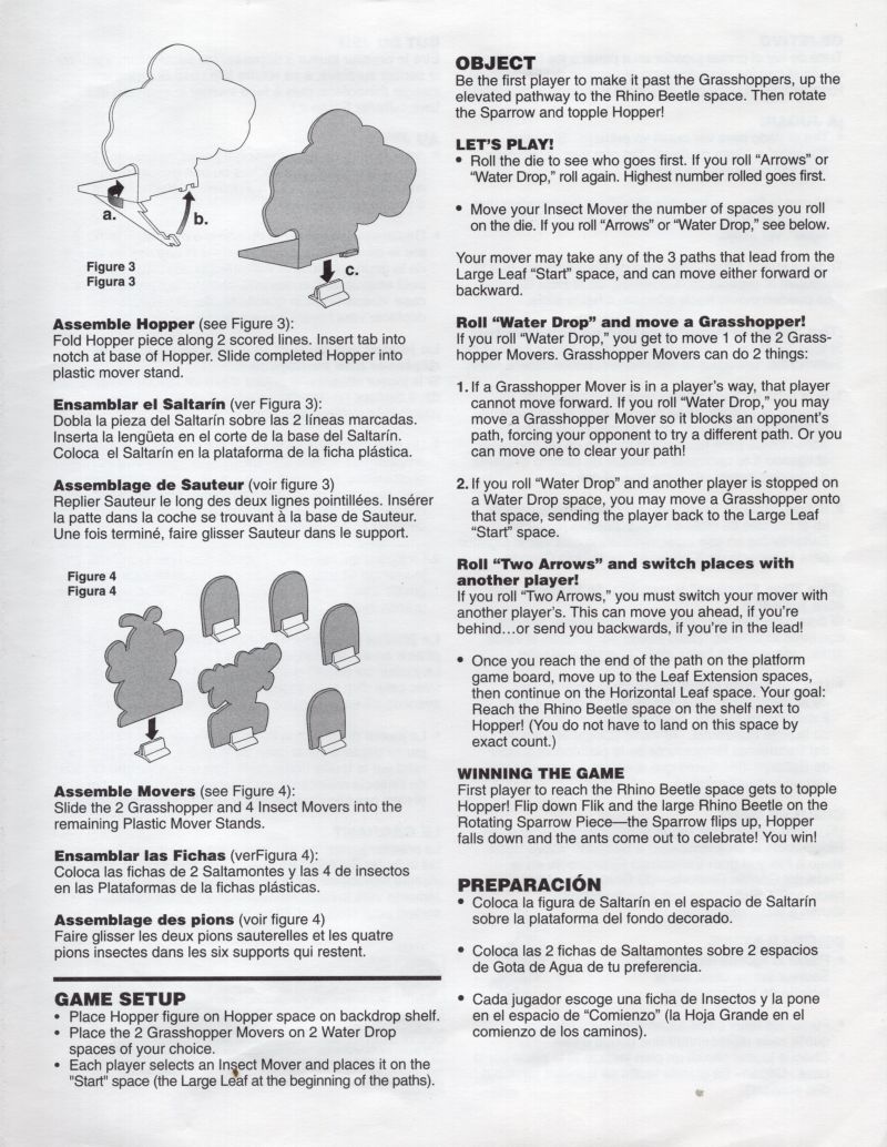 A Bug's Life - Topple Hopper 3-D Game Rules Page 3