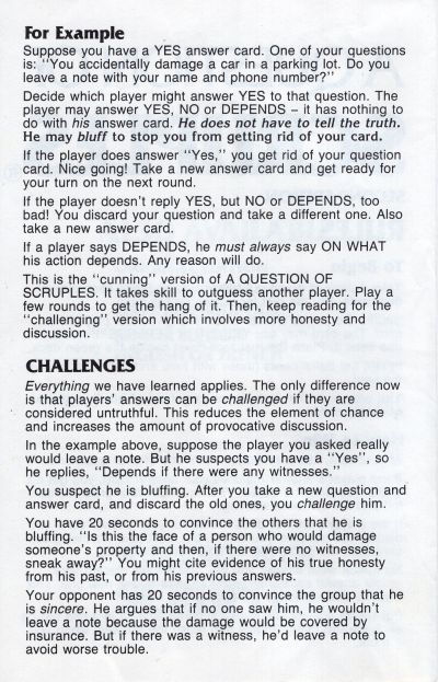 A Question of Scruples 2nd Ed. Rules Page 2