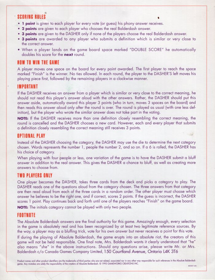 Absolute Balderdash Rules Page 2