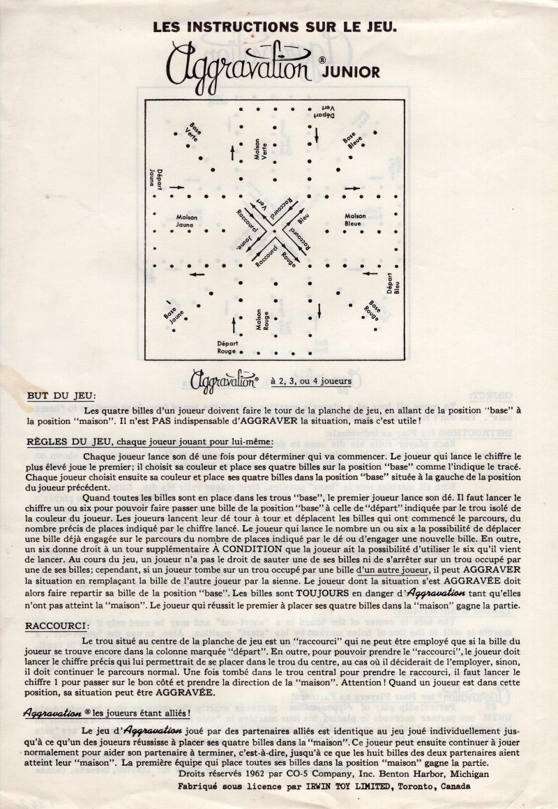 Aggravation Junior Rules Page 1