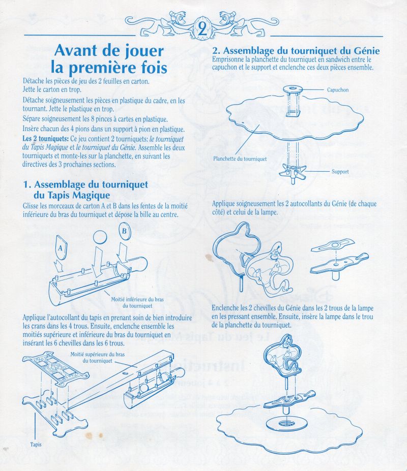 Aladdin Le Jeu du Tapis Magique Rules Page 2