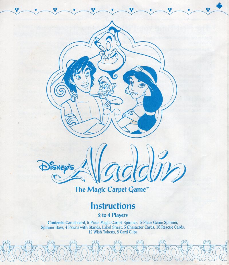 Aladdin The Magic Carpet Game Rules Page 1