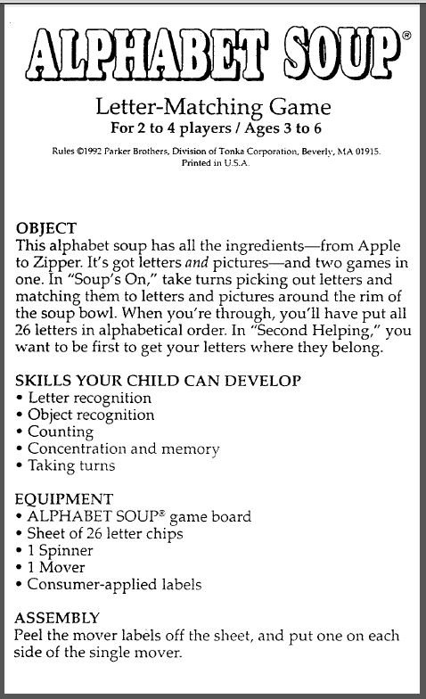 Alphabet Soup Rules Page 1
