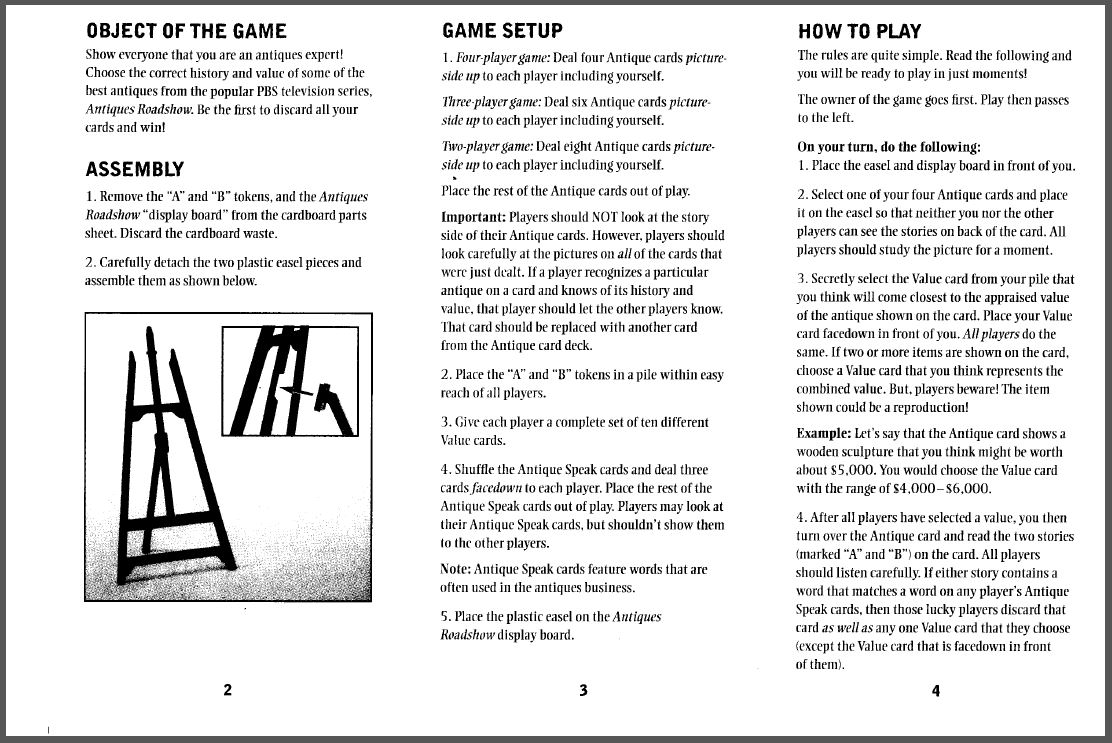 Antiques Roadshow Rules Page 2