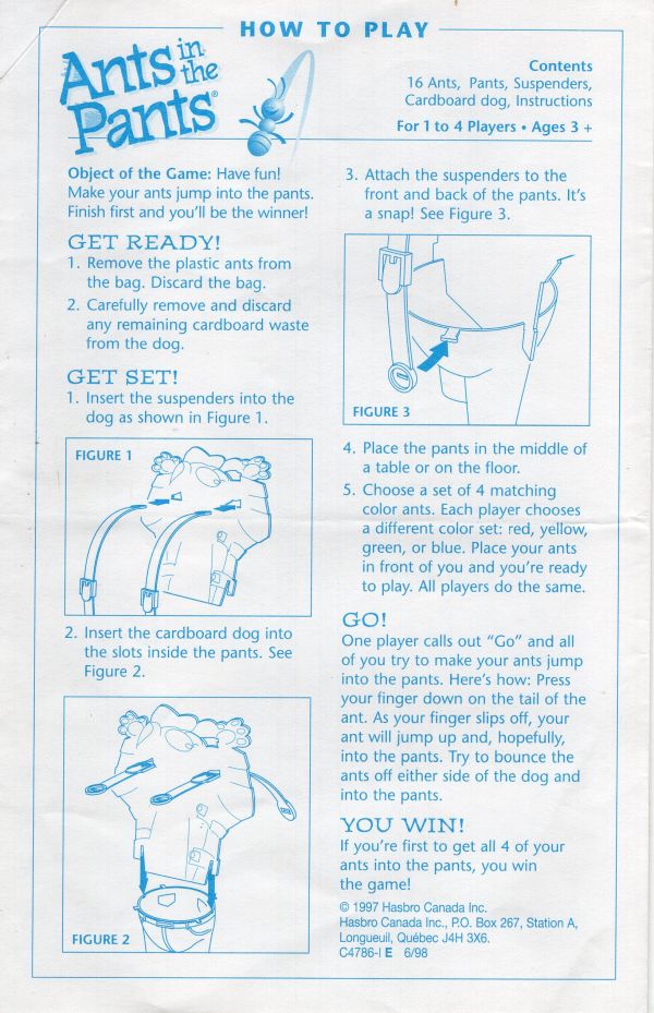 Ants in the Pants Rules Page 1