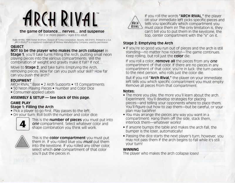 Arch Rival Rules Page 1
