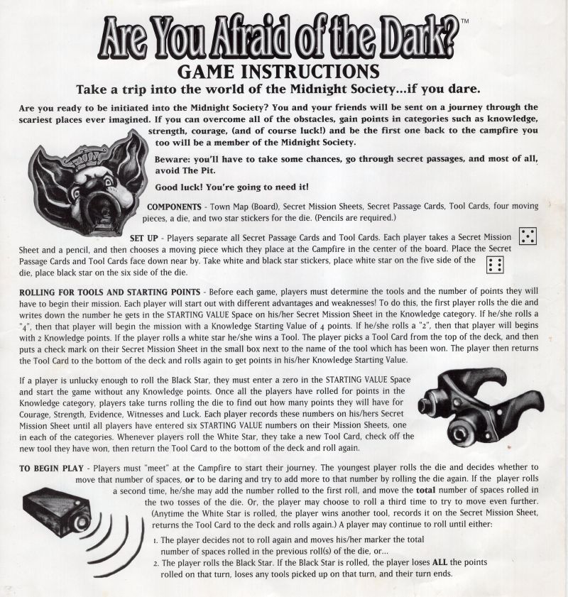 Are You Affraid of the Dark Rules Page 1