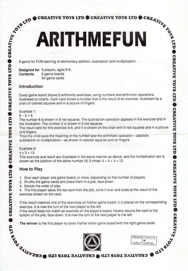 Arithmefun Rules Page 1