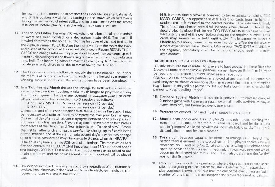 Armchair Cricket Rules Page 4