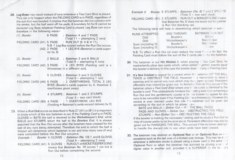 Armchair Cricket Rules Page 7