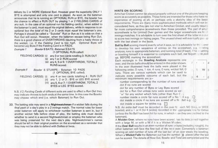 Armchair Cricket Rules Page 8