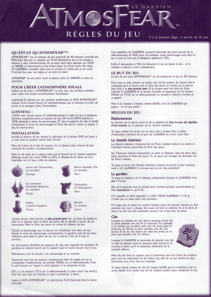 Atmosfear Le DVD Rules Page 1