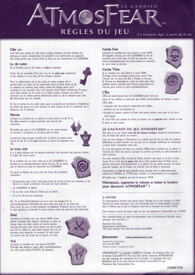 Atmosfear Le DVD Rules Page 2