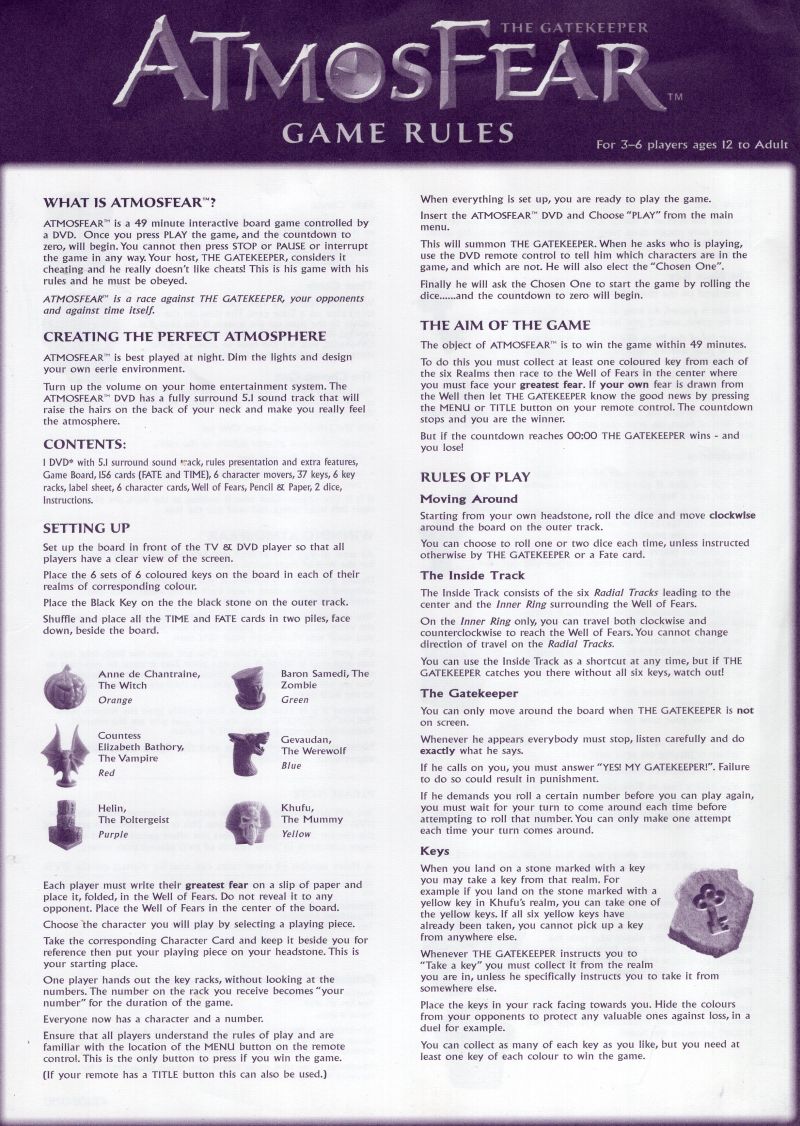 Atmosfear - The DVD Rules Page 1