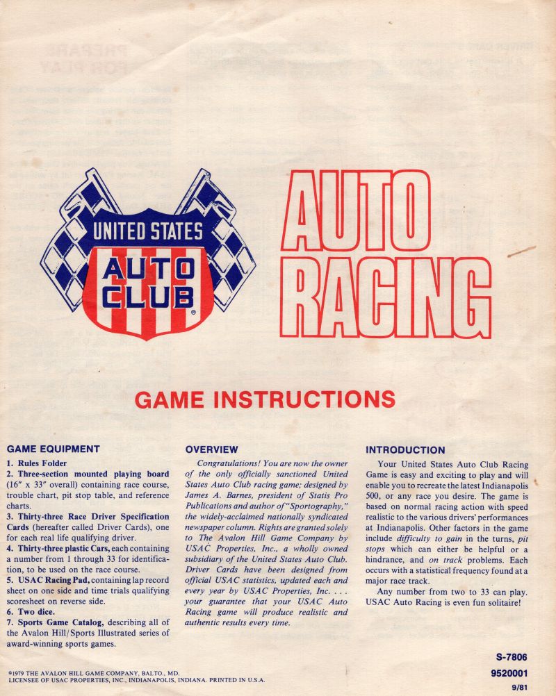 Auto Racing Rules Page 1