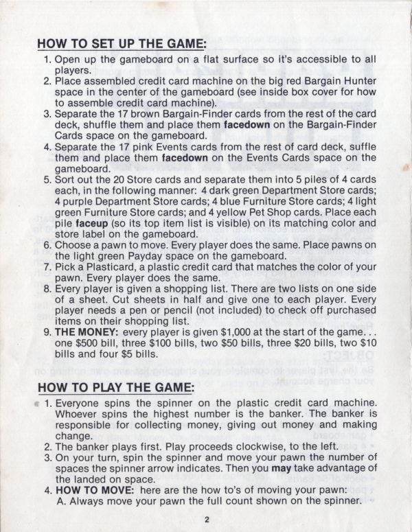 Bargain Hunter Rules Page 2