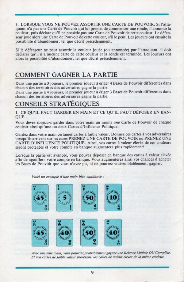Barons au pouvoir Rules Page 9