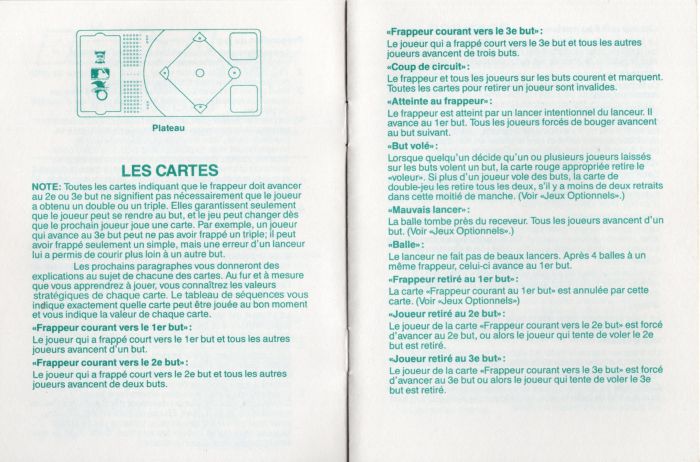 Baseball Jeu de cartes Rules Page 3