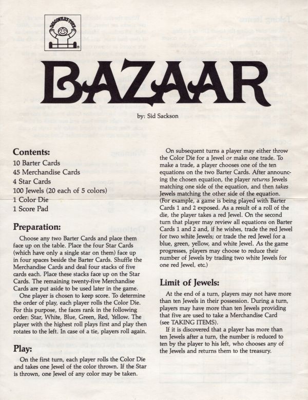 Bazaar Rules Page 1