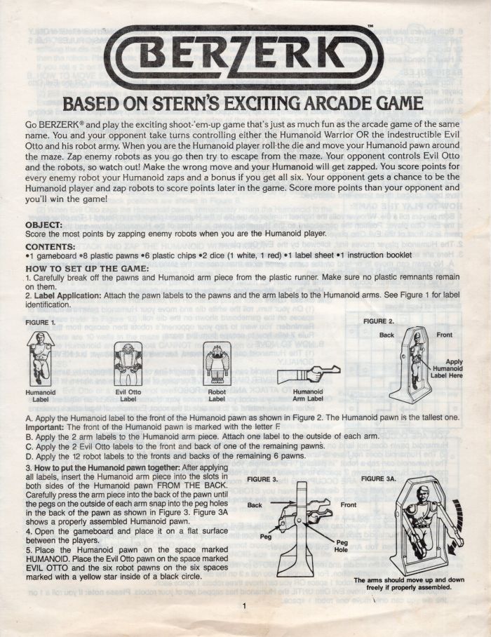 Berzerk Rules Page 1