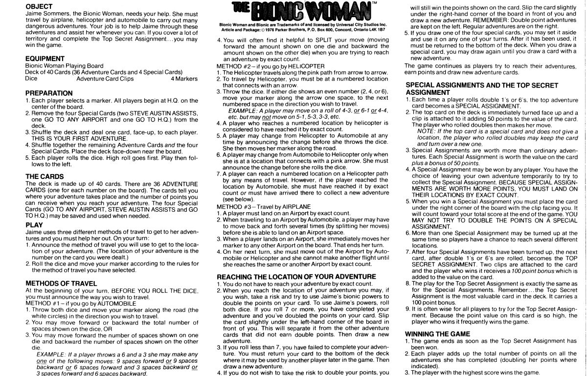 Bionic Woman Rules Page 1