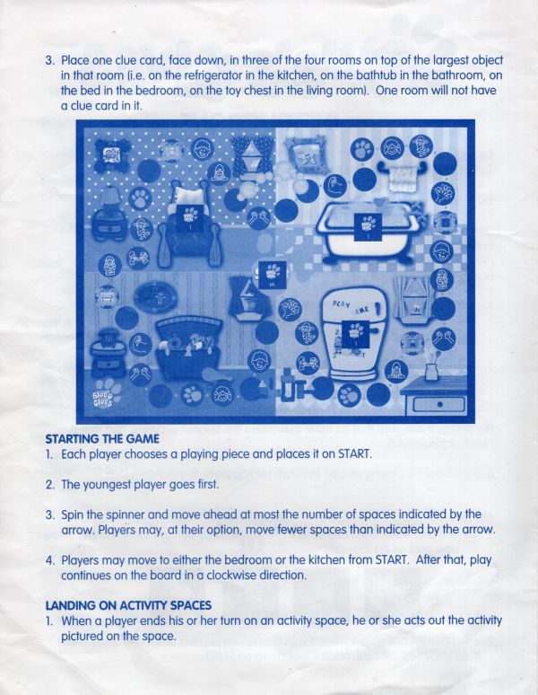 Blue's Clues Party Time Game Rules Page 2