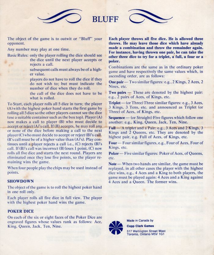 Bluff Rules Page 1
