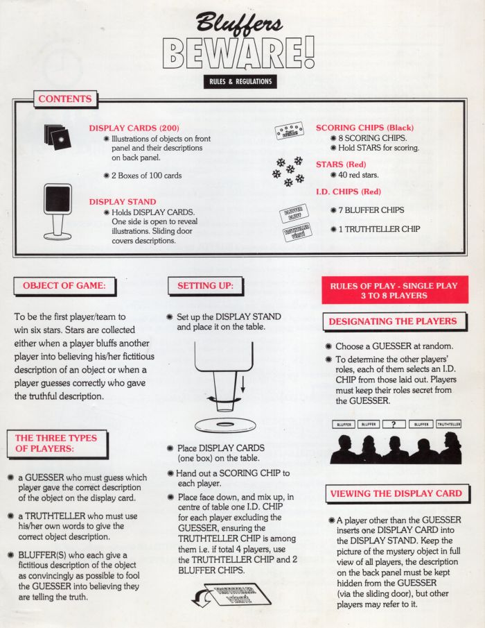 Bluffers Beware Rules Page 1