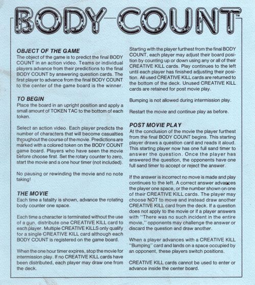 Body Count Rules Page 1