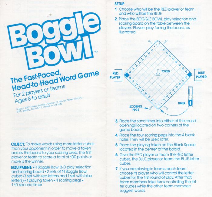 Boggle Bowl Rules Page 1