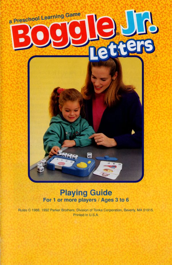 Boggle Jr. Letter Rules Page 1