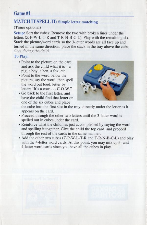 Boggle Jr. Letter Rules Page 4