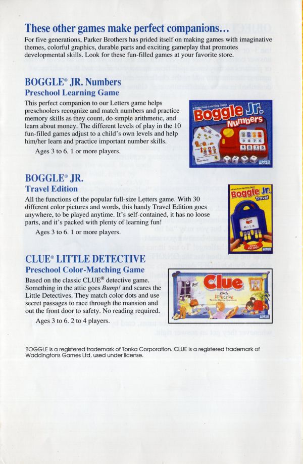 Boggle Jr. Letter Rules Page 8