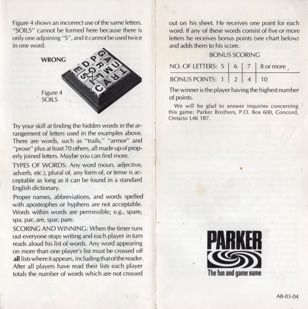 Boggle Rules Page 2
