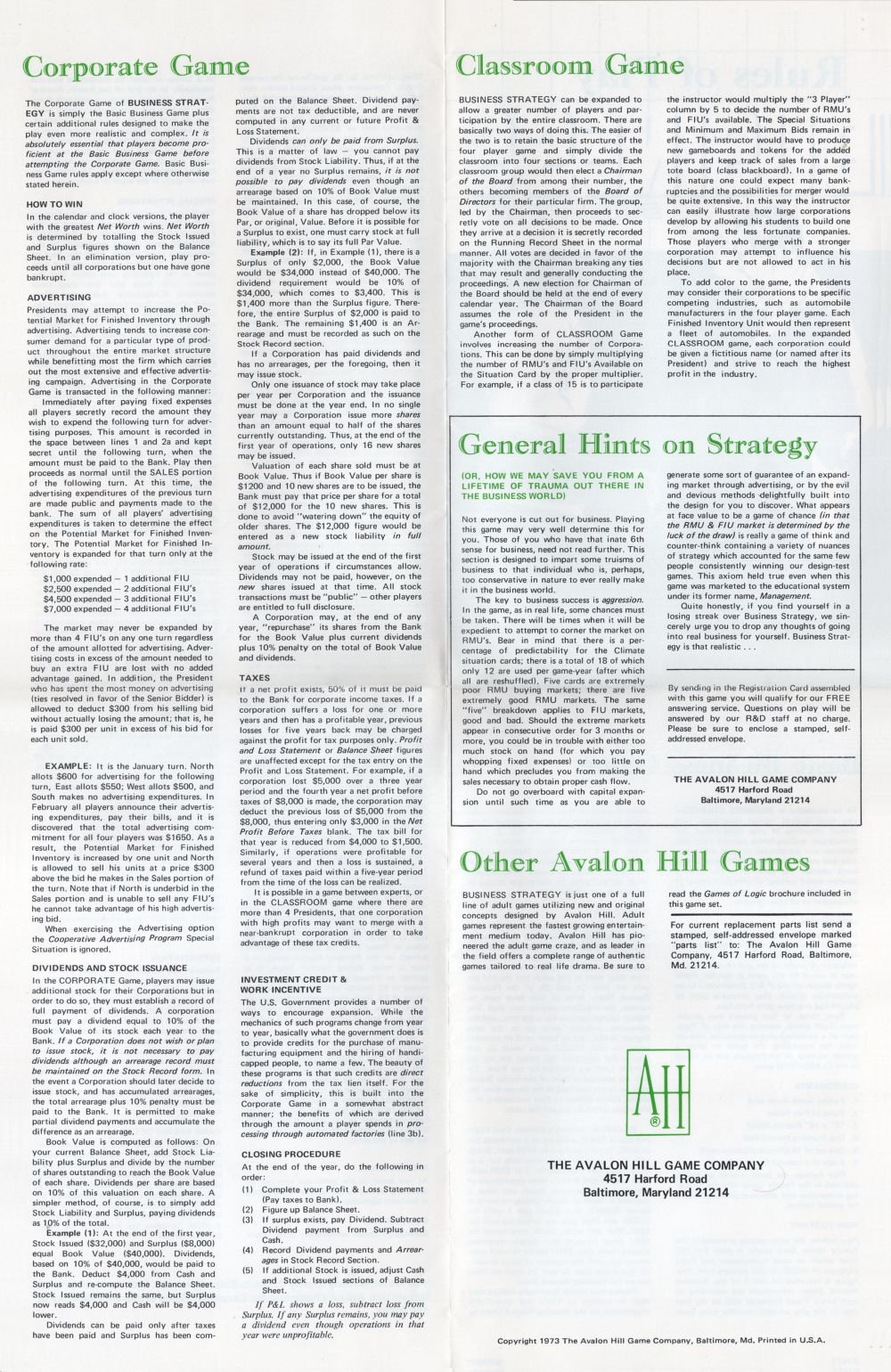 Business Strategy Rules Page 4