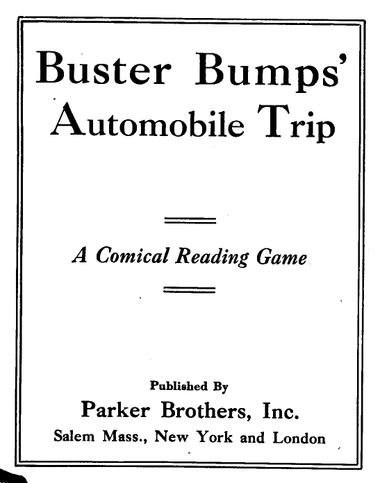 Buster Bumps Automobile Trip Rules Page 1