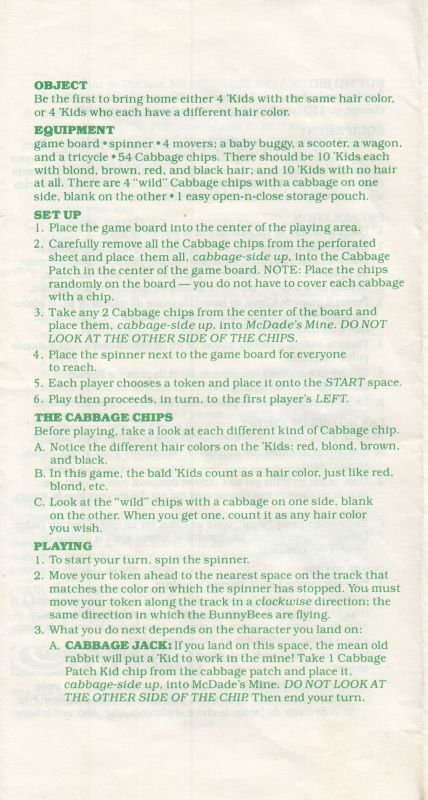 Cabbage Patch Kids Rules Page 2