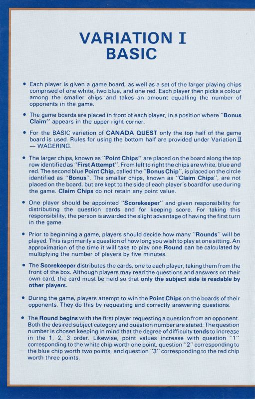 Canada Quest Rules Page 2