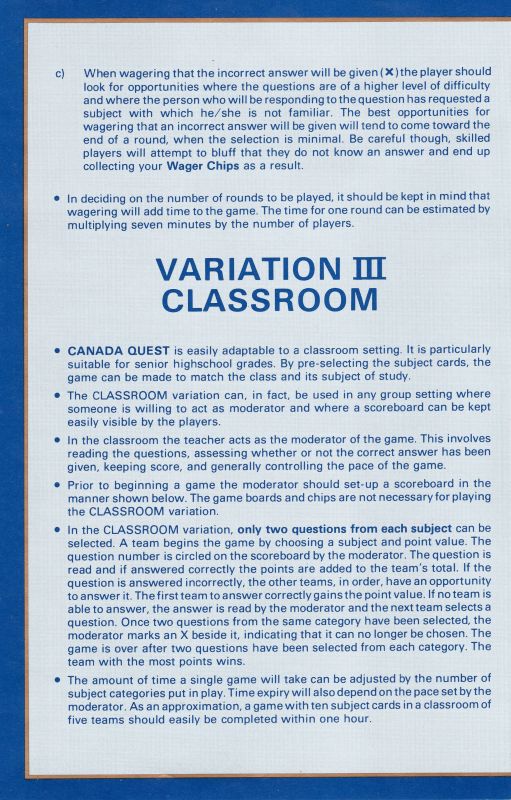 Canada Quest Rules Page 5