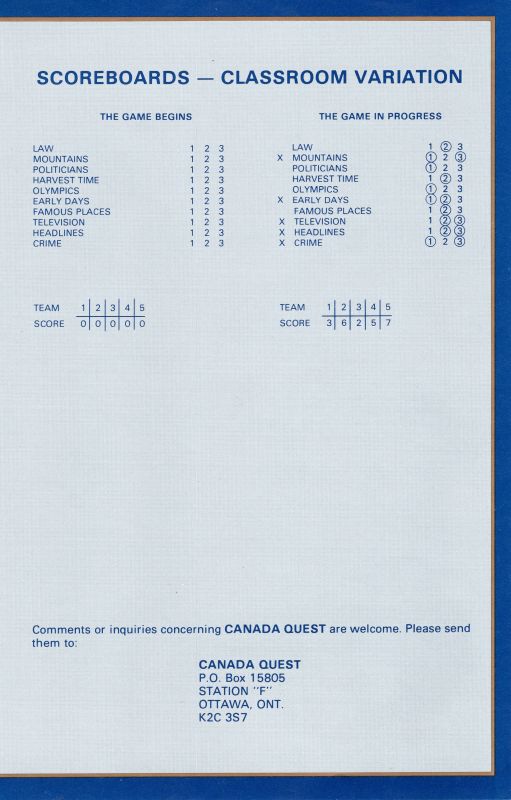 Canada Quest Rules Page 6