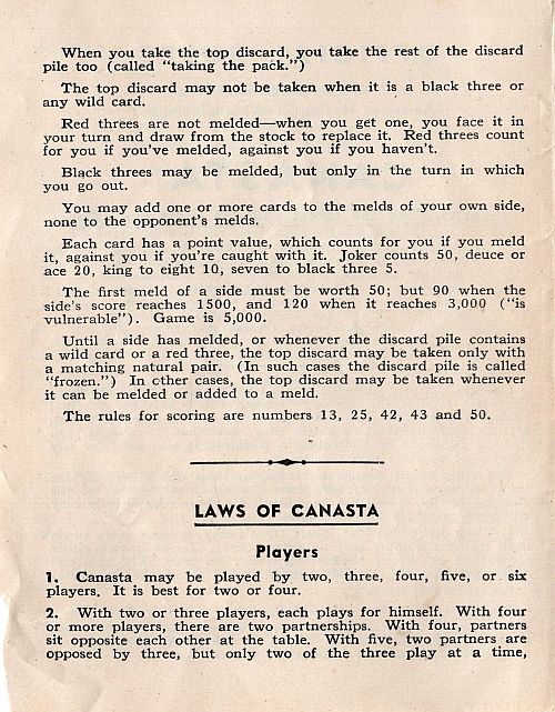Canasta Rules Page 2