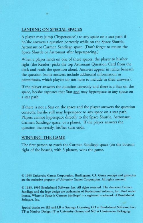 Carmen Sandiego - Where In Space Is Rules Page 4