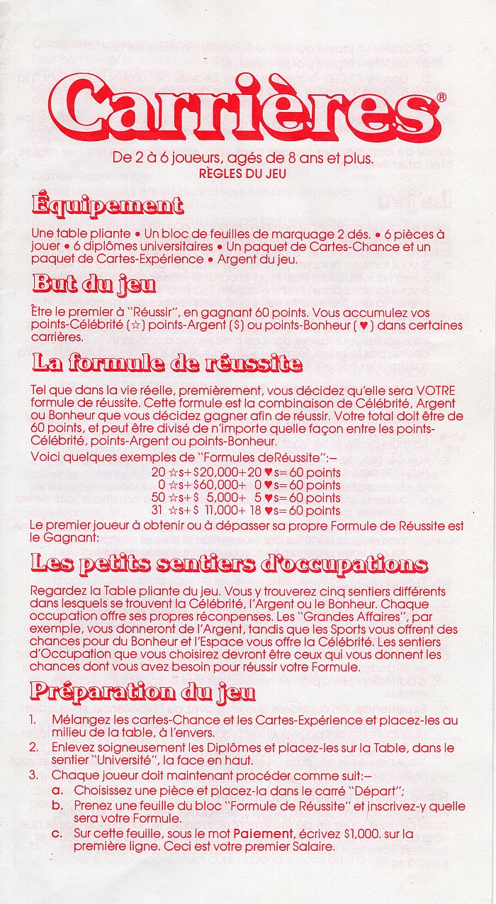 Carrières Rules Page 1
