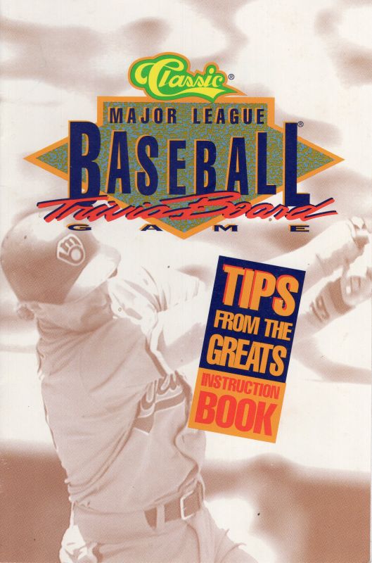 Classic Major League Baseball Trivia Board 1992 Rules Page 1