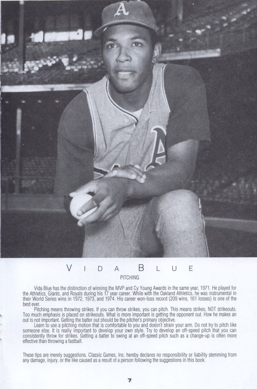 Classic Major League Baseball Trivia Board 1992 Rules Page 8