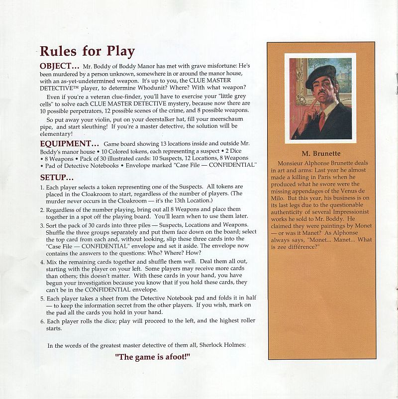 Clue - Master Detective Rules Page 8