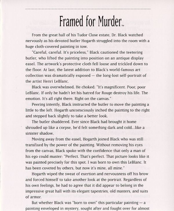 Clue Mystery Puzzle - Framed for Murder Rules Page 3